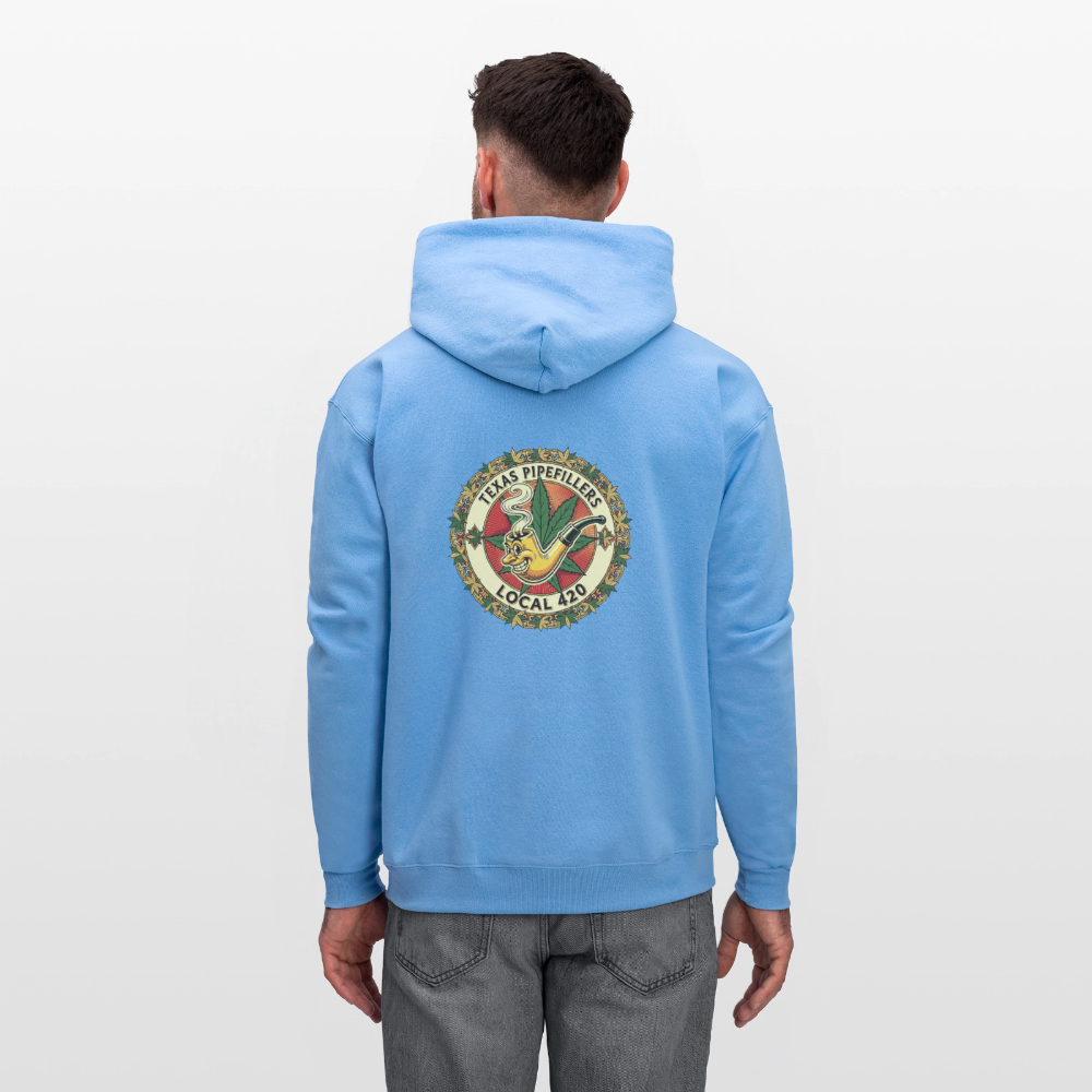 TEXAS PIPEFILLERS LOCAL 420 F/B DESIGN Men's Hoodie - carolina blue