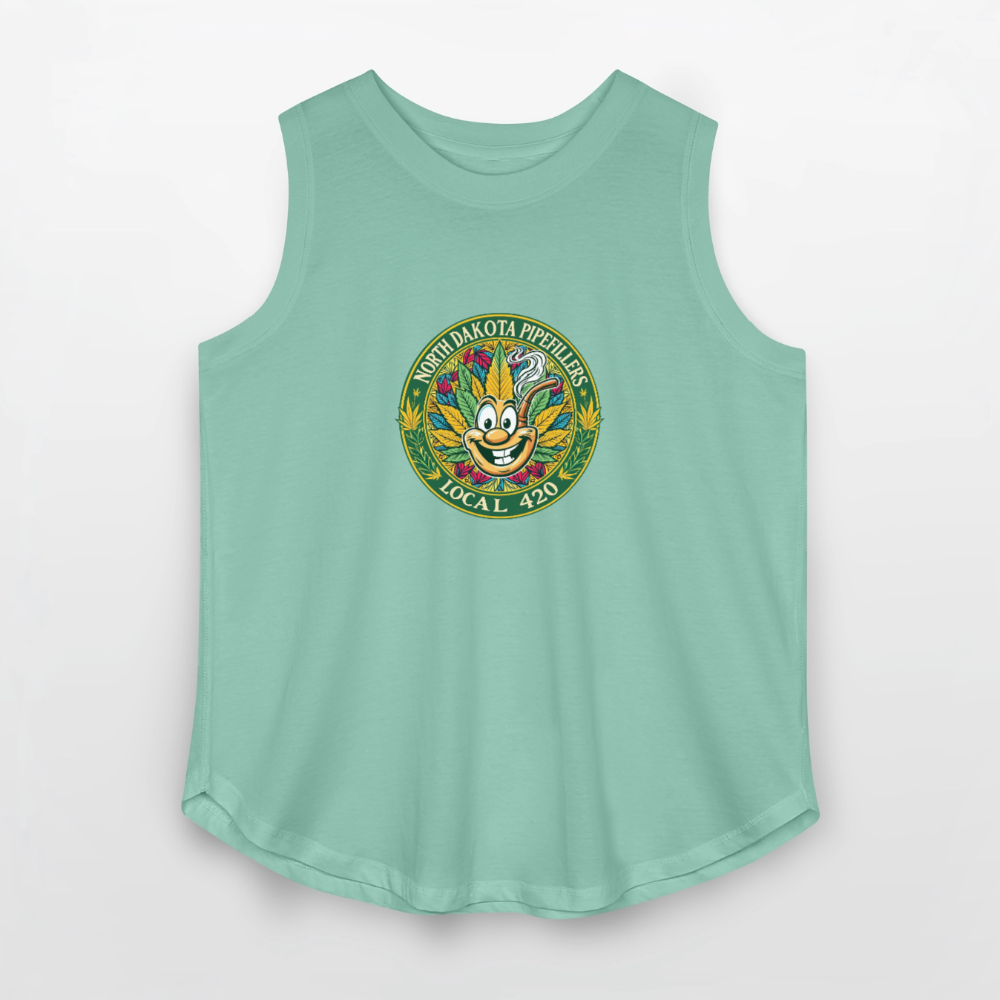 NORTH DAKOTA PIPEFILLERS LOCAL 420 Women's Curvy Relaxed Tank Top - saltwater