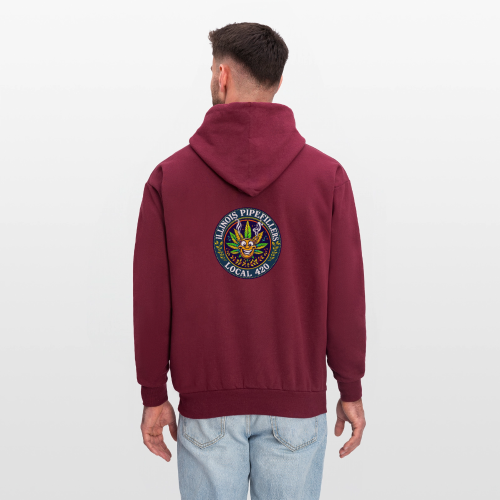 ILLINOIS PIPEFILLERS LOCAL 420 F/B DESIGN Men's Hoodie - burgundy