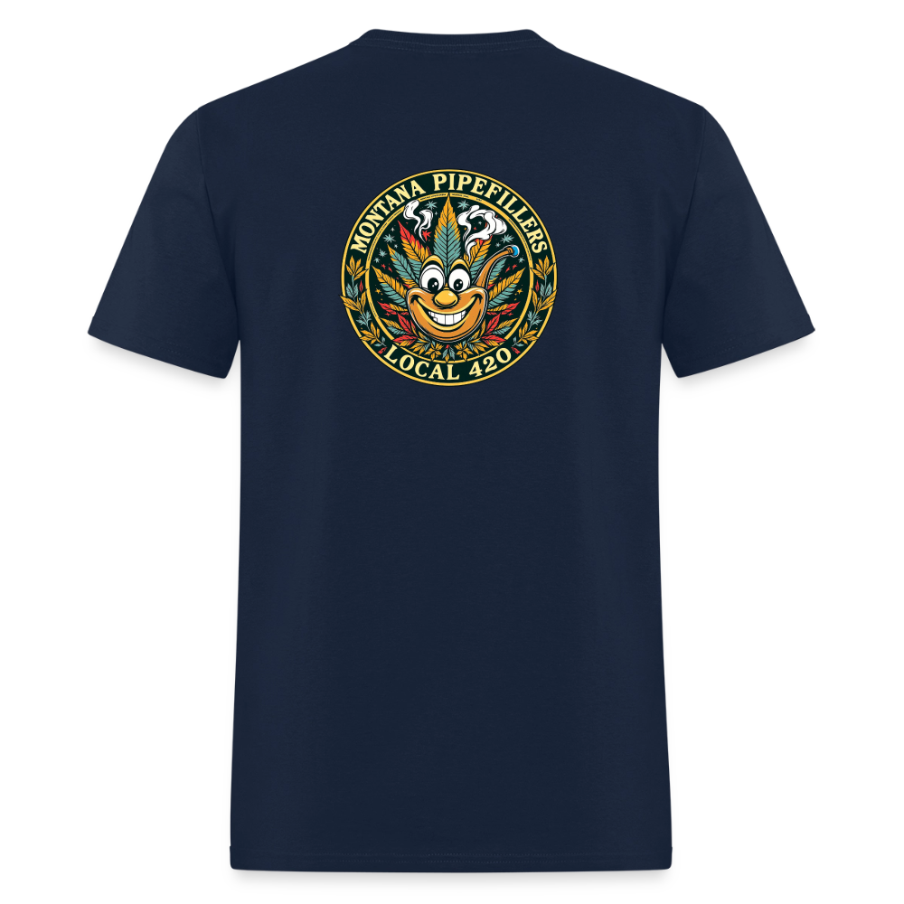 MONTANA PIPEFILLERS LOCAL 420 F/B DESIGN Men's T-Shirt - navy