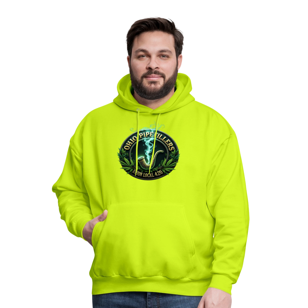 OHIO PIPEFILLERS UNION LOCAL 420 F/B DESIGNS Men's Hoodie - safety green