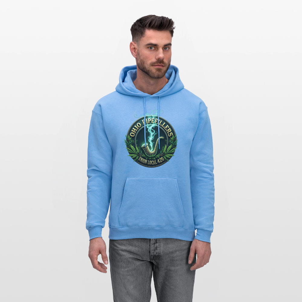 OHIO PIPEFILLERS UNION LOCAL 420 F/B DESIGNS Men's Hoodie - carolina blue