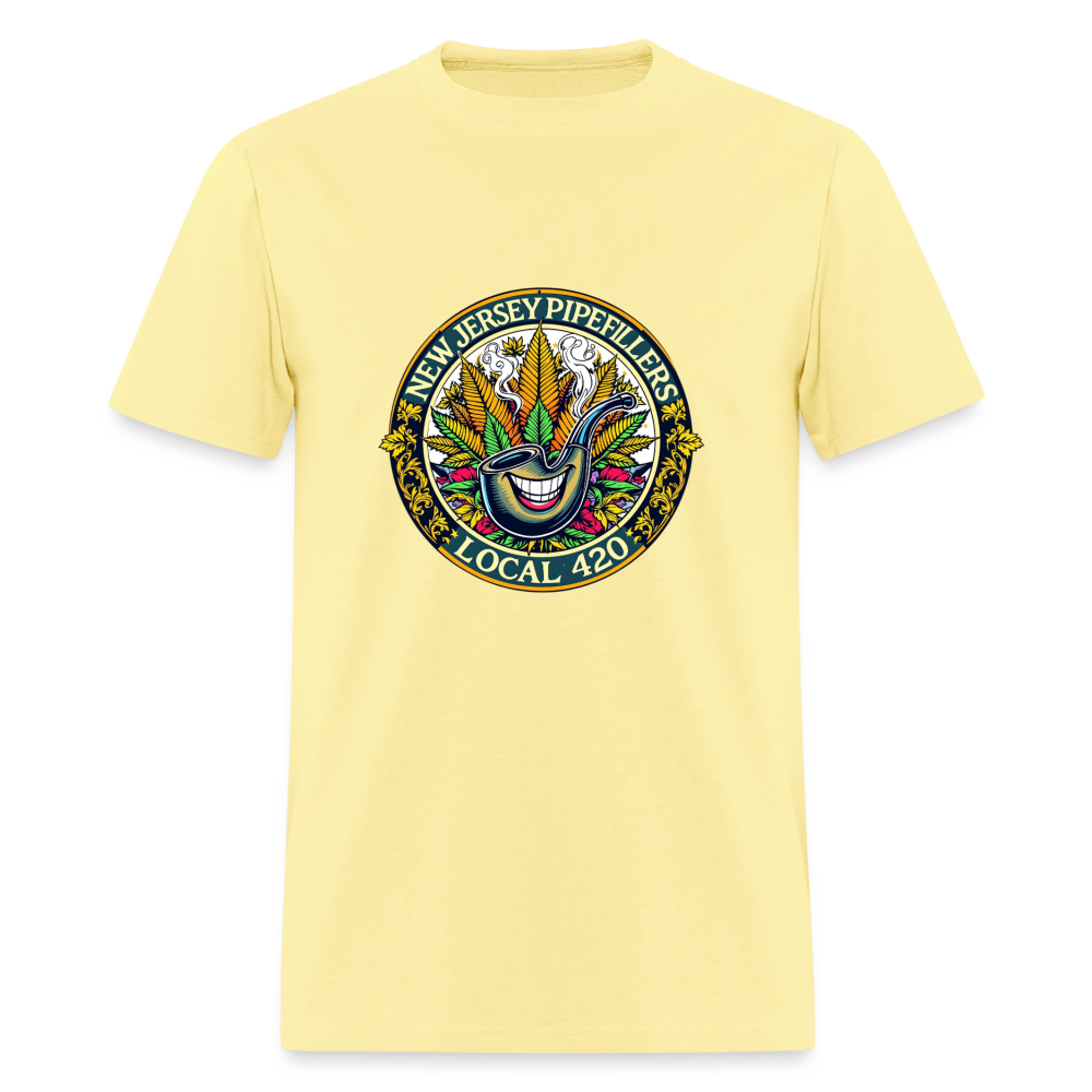 NEW JERSEY PIPEFILLERS LOCAL 420 F/B DESIGN Men's T-Shirt - cornsilk