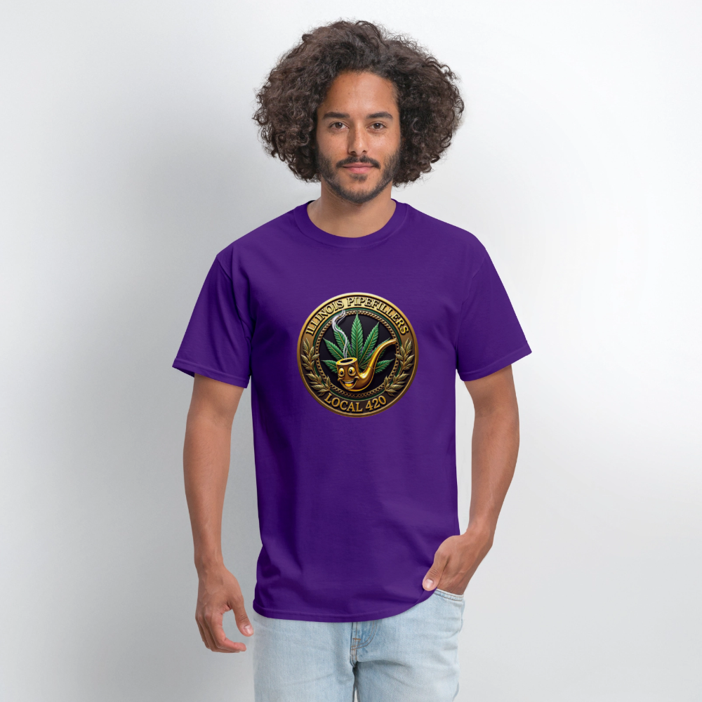 ILLINOIS PIPEFILLERS LOCAL 420 Men's T-Shirt | - purple