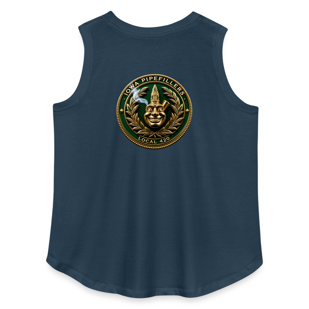 IOWA PIPEFILLERS LOCAL 420 F/B DESIGN Women's Curvy Relaxed Tank Top - denim