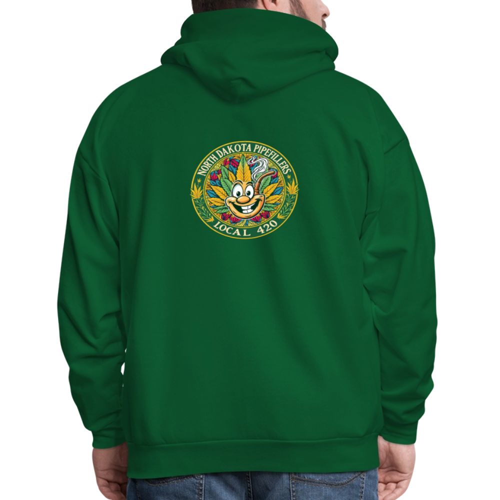 NORTH DAKOTA PIPEFILLERS LOCAL 420 F/B 2 DESIGNS Men's Hoodie - forest green