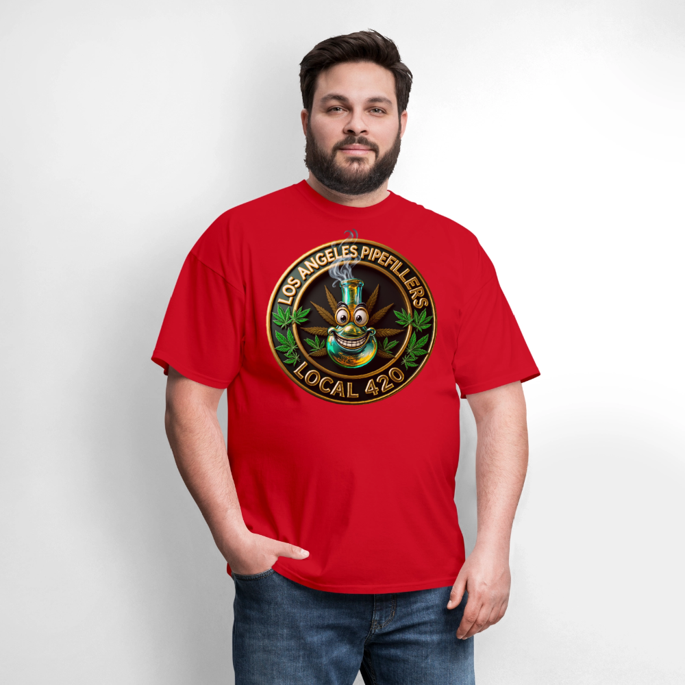 LOS ANGLES PIPEFILLERS LOCAL 420 Men's T-Shirt - red