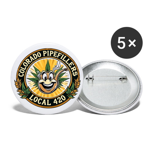 COLORADO PIPEFILLERS LOCAL 420 Union Buttons small 1'' (5-pack) 2 - white