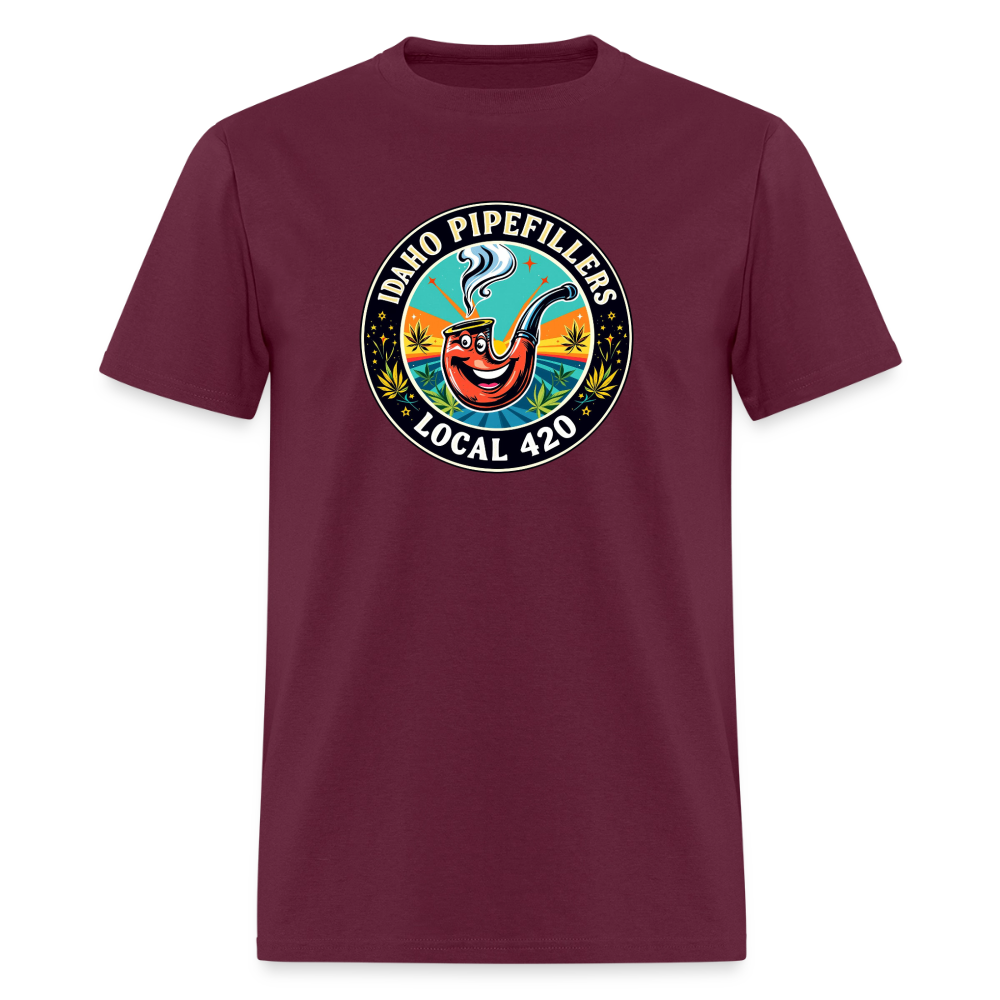 IDAHO PIPEFILLERS LOCAL 420 F/B DESIGN Men's T-Shirt - burgundy