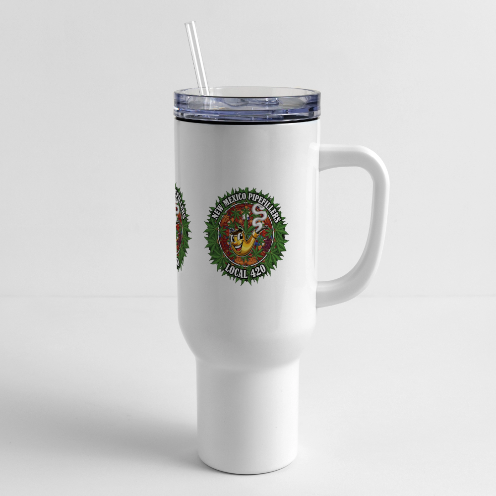 NEW MEXICO PIPEFILLERS LOCAL 420 40oz Stainless Steel Travel Tumbler - white