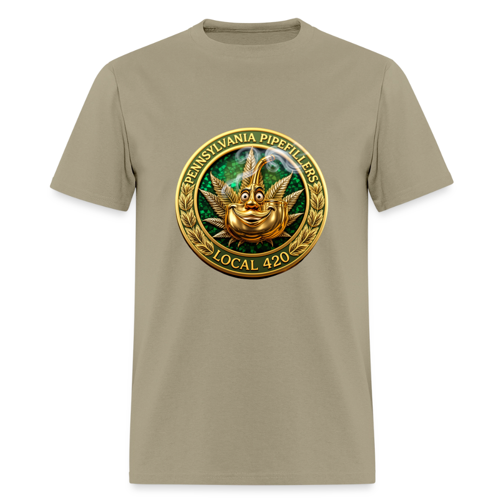 PENNSYLVANIA PIPEFILLERS LOCAL 420 F/B DESIGNS Men's T-Shirt - khaki