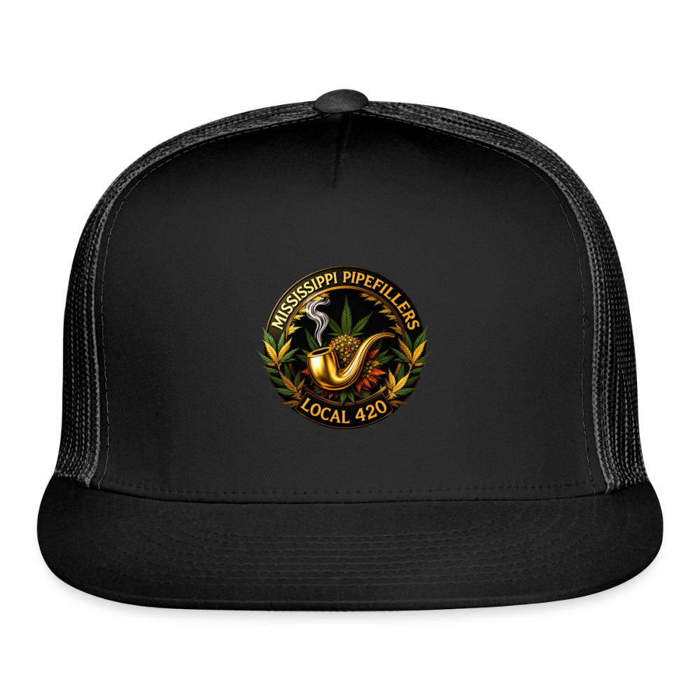 MISSISSIPPI PIPEFILLERS LOCAL 420 Trucker Hat - black/black