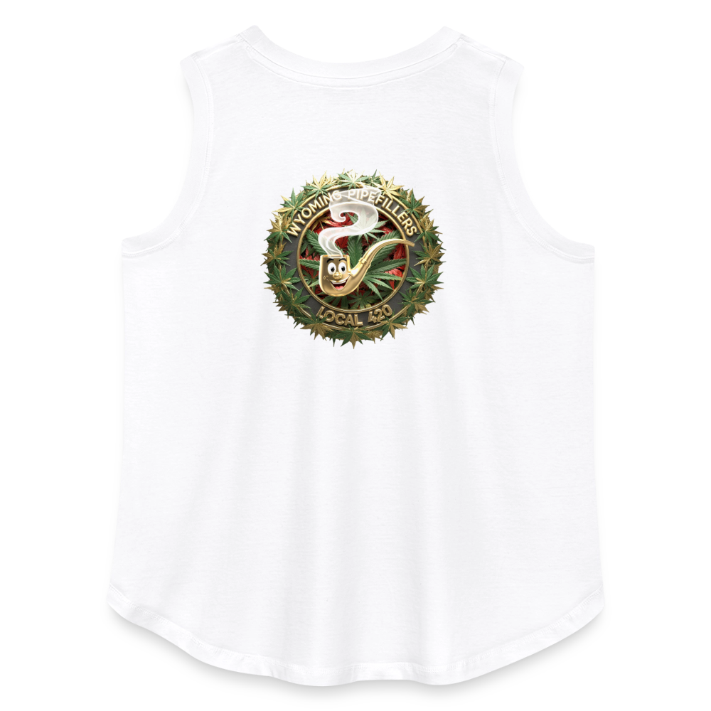 WYOMING PIPEFILLERS LOCAL 420 F/B DESIGN Women's Curvy Relaxed Tank Top - white