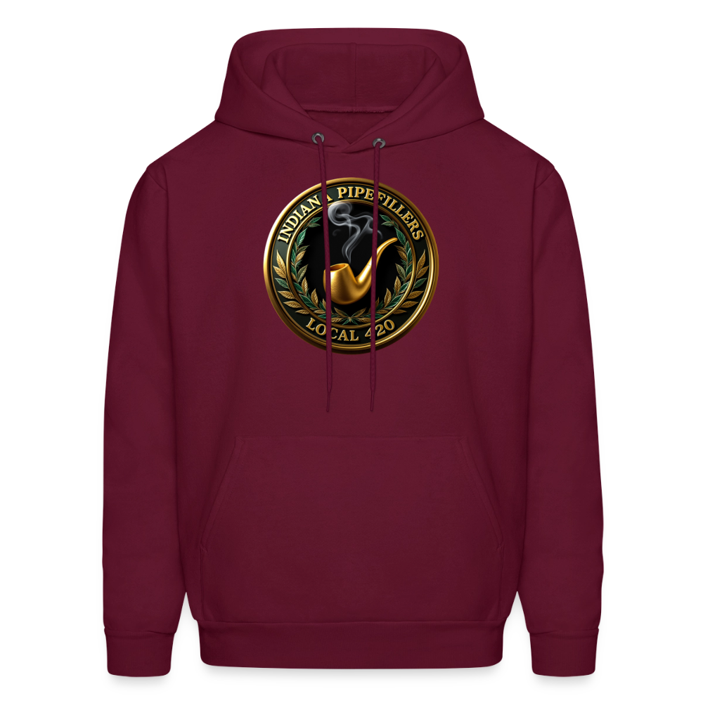 INDIANA PIPEFILLERS LOCAL 420 F/B DESIGN Men's Hoodie - burgundy