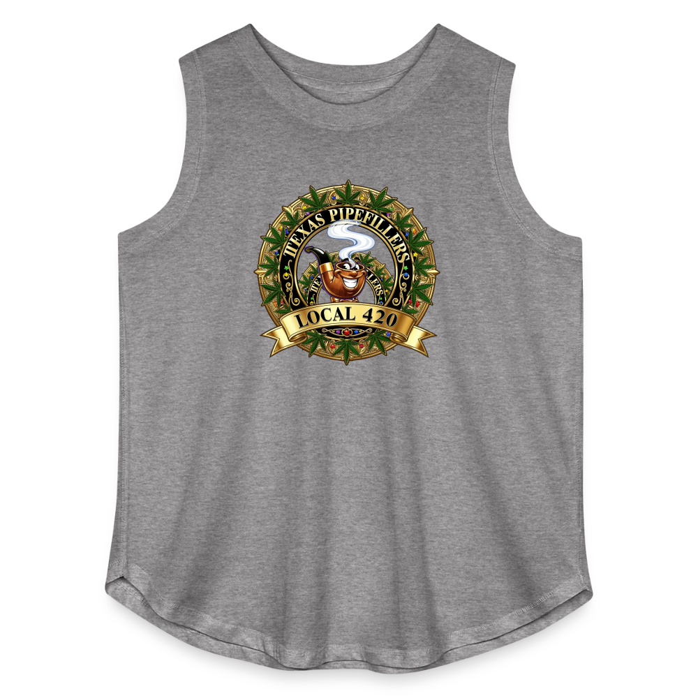 TEXAS PIPEFILLERS LOCAL 420 Women's Curvy Relaxed Tank Top - granite heather 