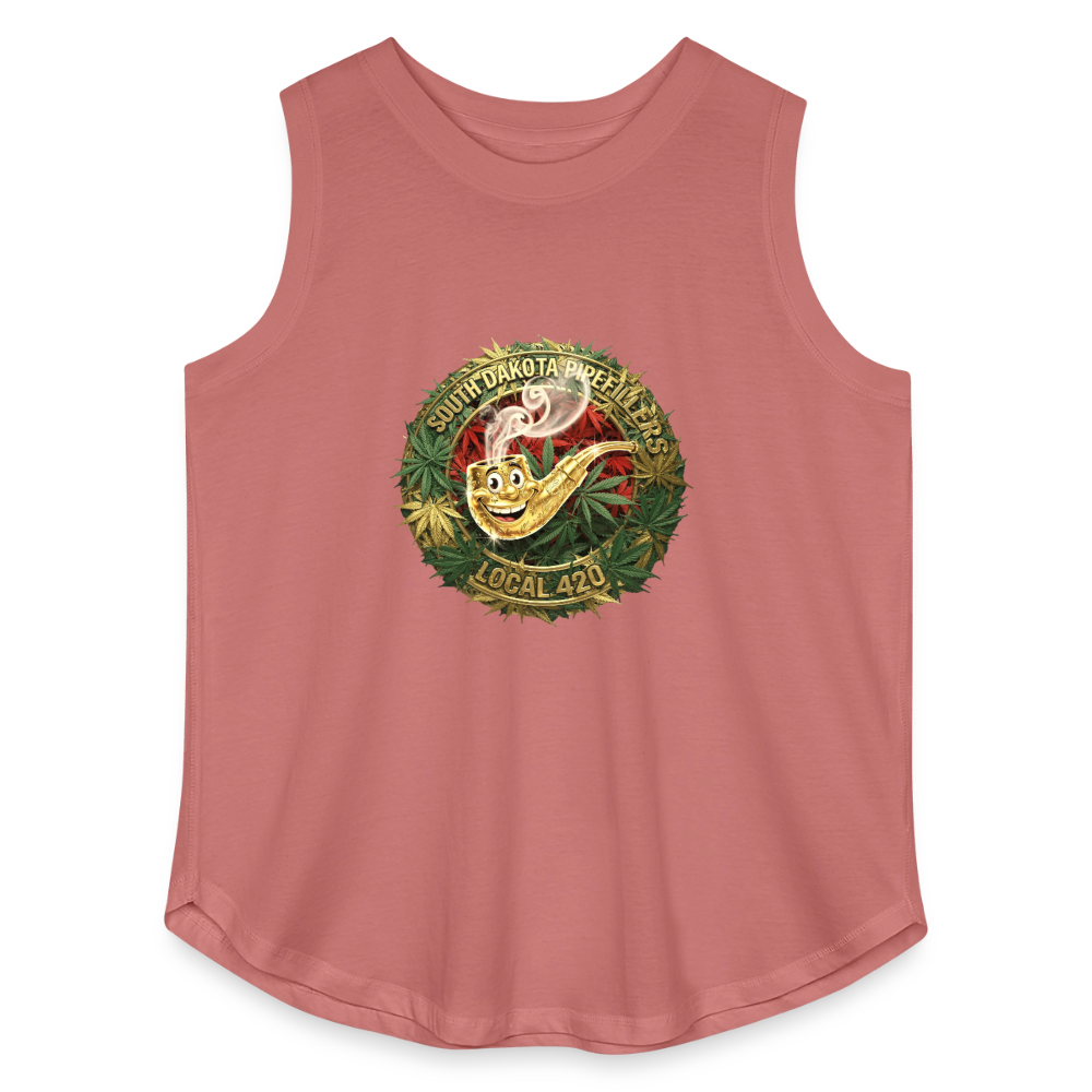 SOUTH DAKOTA PIPEFILLERS LOCAL 420 Women's Curvy Relaxed Tank Top - mauve