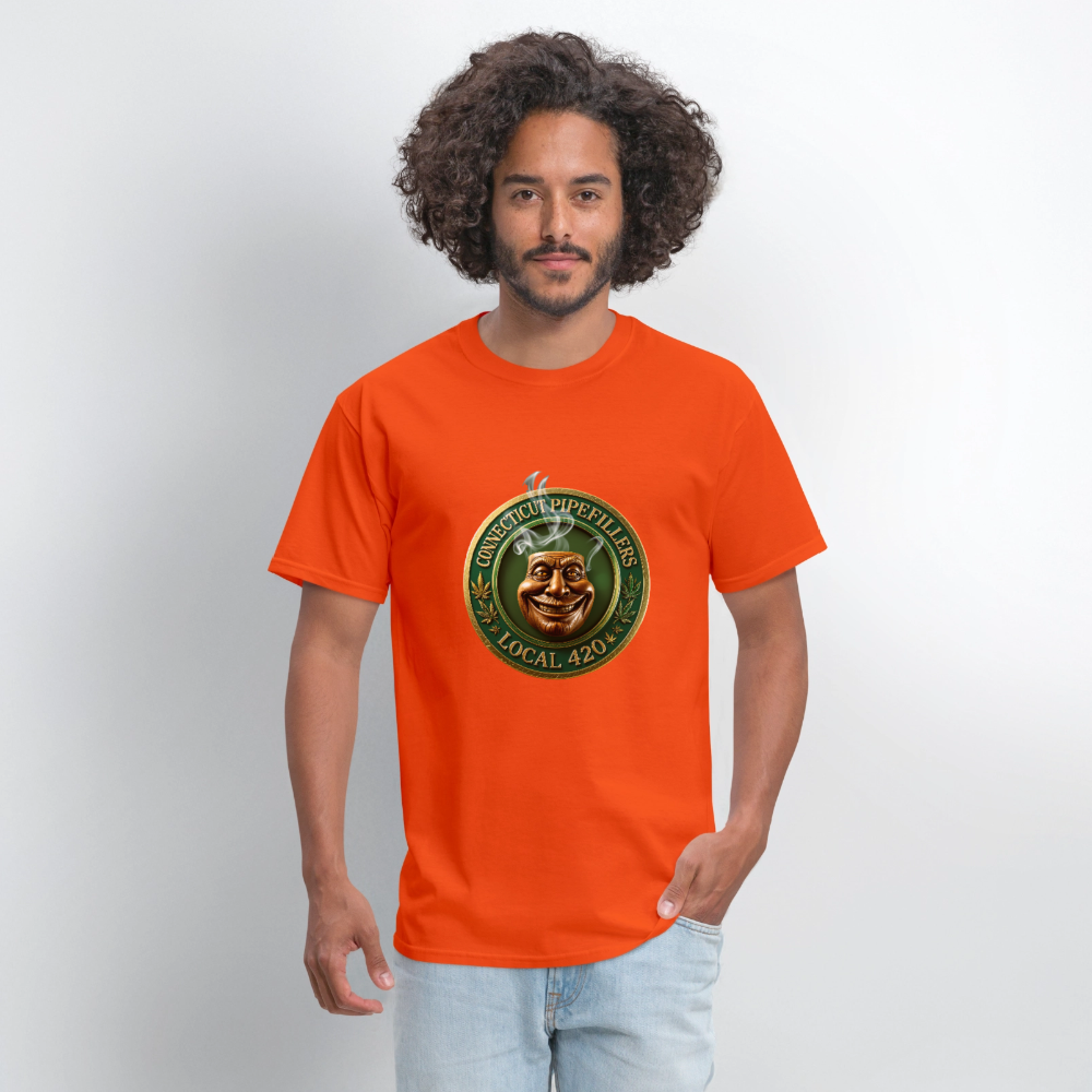 CONNECTICUT PIPEFILLERS LOCAL 420 F/B DESIGN Men's T-Shirt - orange