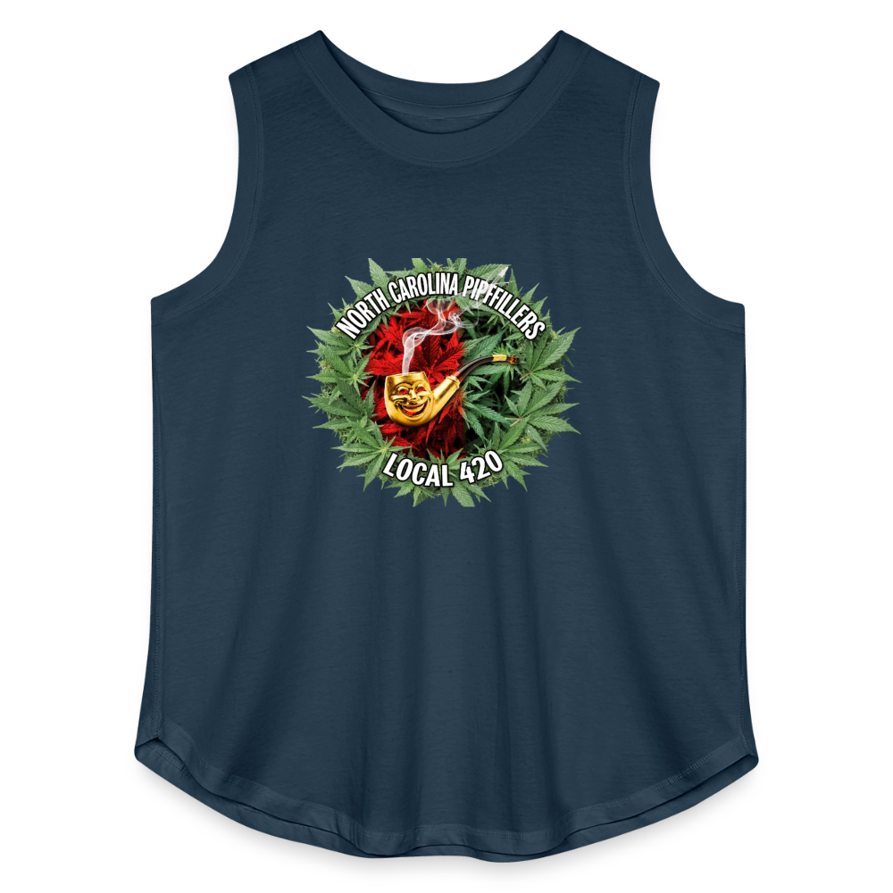 NORTH CAROLINA PIPEFILLERS LOCAL 420 Women's Curvy Relaxed Tank Top - denim