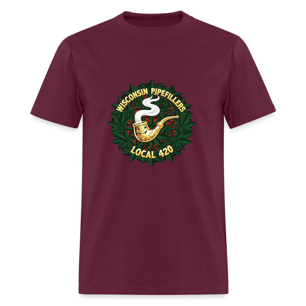 WISCONSIN PIPEFILLERS LOCAL 420 Men's T-Shirt - burgundy