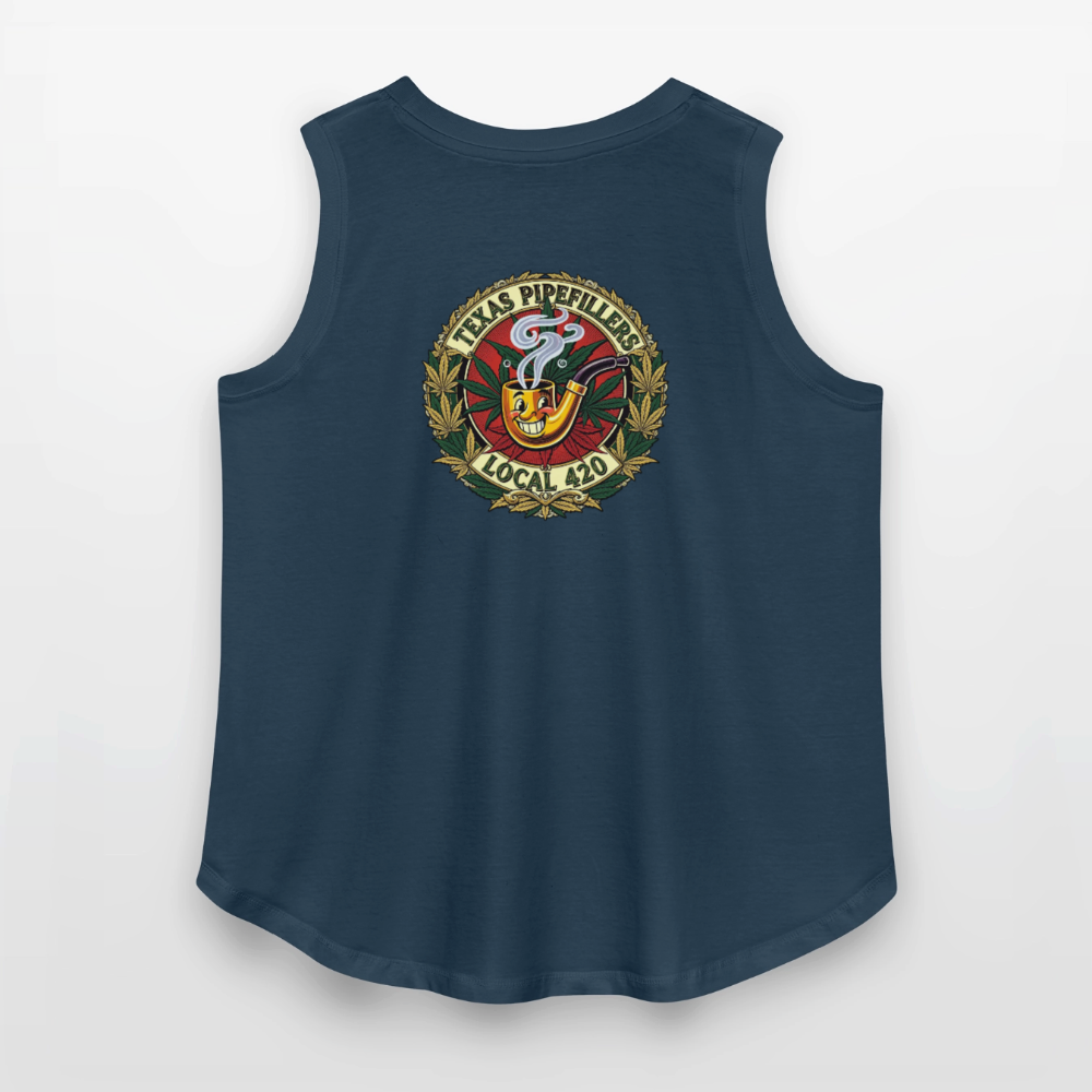 TEXAS PIPEFILLERS LOCAL 420 F.B DESIGN Women's Curvy Relaxed Tank Top - denim