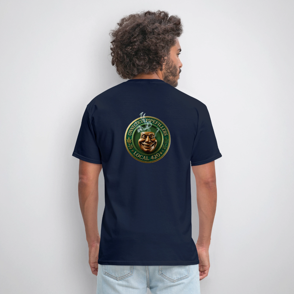 CONNECTICUT PIPEFILLERS LOCAL 420 F/B DESIGN Men's T-Shirt - navy