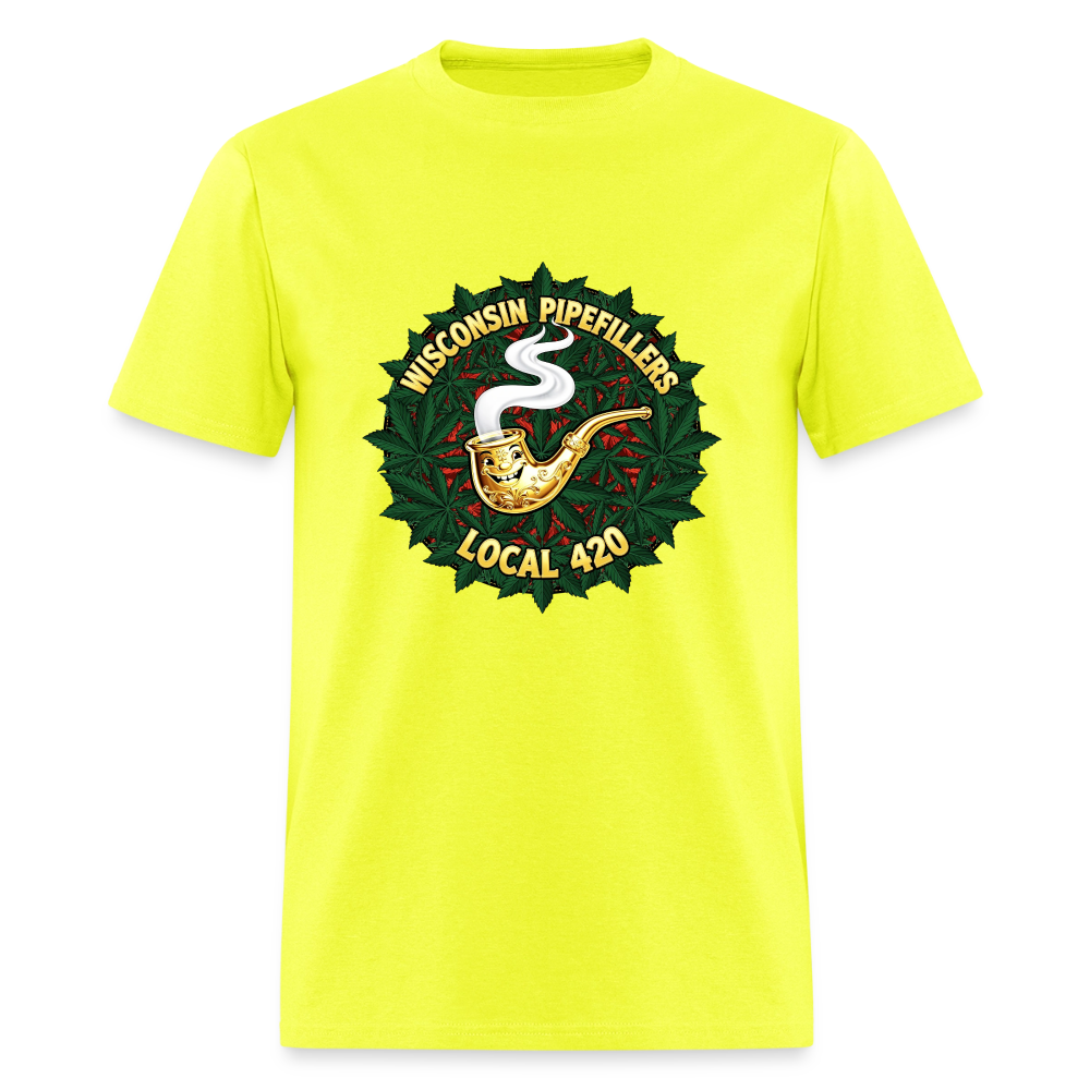 WISCONSIN PIPEFILLERS LOCAL 420 Men's T-Shirt - safety green
