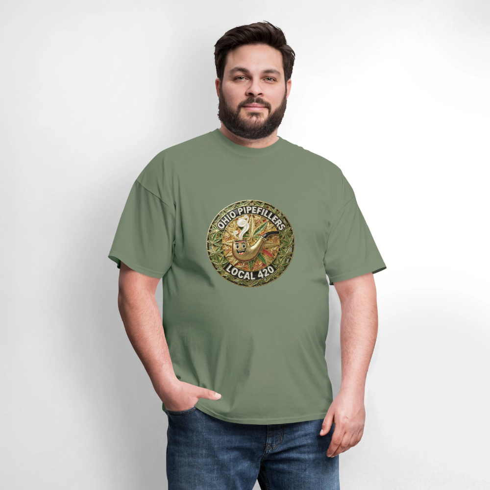 OHIO PIPEFILLERS LOCAL 420  F/B DESIGNS Men's T-Shirt - military green