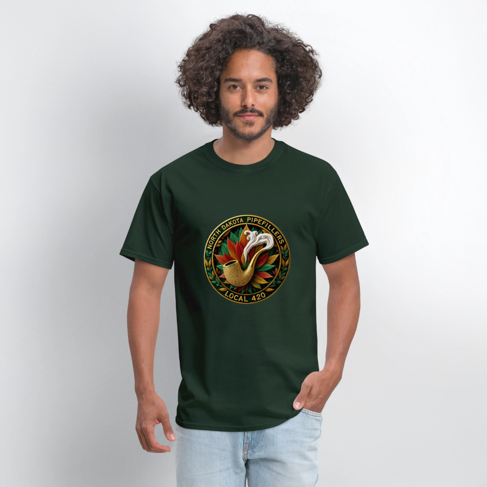 NORTH DAKOTA PIPEFILLERS LOCAL 420 Men's Tee shirt - forest green