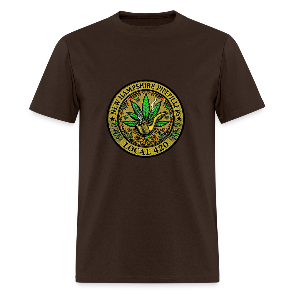 NEW HAMSHIRE PIPEFILLERS LOCAL 420 Men's T-Shirt - brown