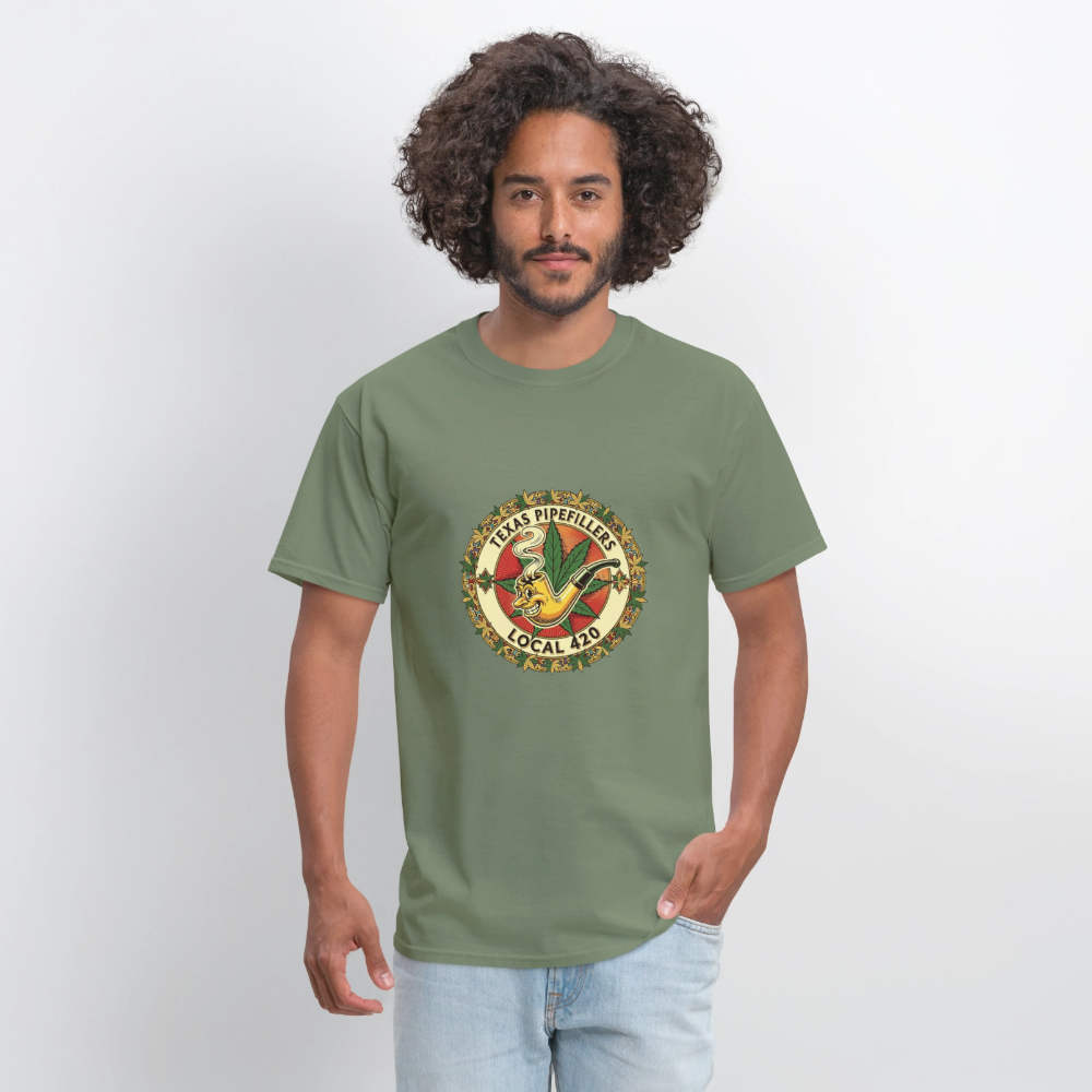 TEXAS PIPEFILLERS LOCAL 420 Men's T-Shirt - military green