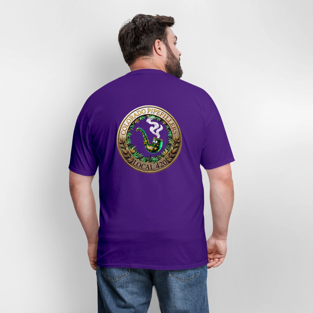 COLORADO PIPEFILLERS LOCAL 420 F/B EMBLEMS Men's T-Shirt - purple
