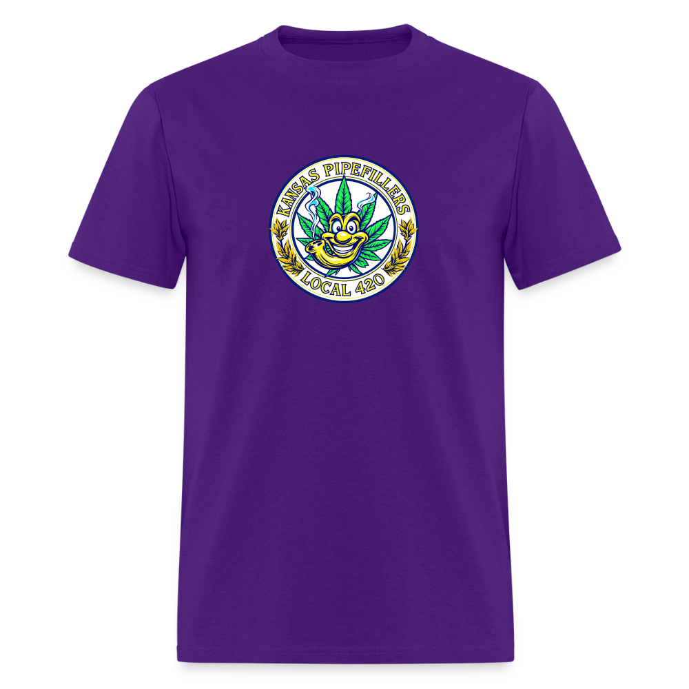 KANSAS PIPEFILLERS LOCAL 420 F/B DESIGNS Men's T-Shirt - purple