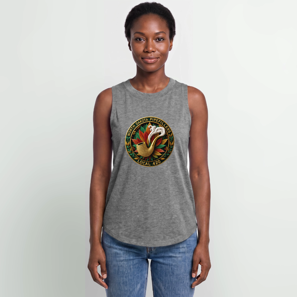 NORTH DAKOTA PIPEFILLERS LOCAL420 Women's Relaxed Tank Top - granite heather 