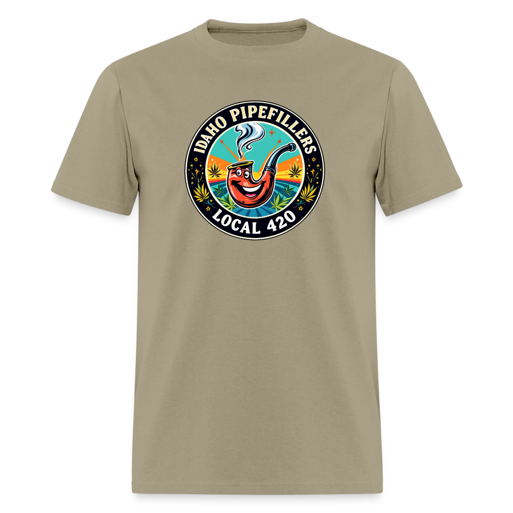 IDAHO PIPEFILLERS LOCAL 420 F/B DESIGN Men's T-Shirt - khaki