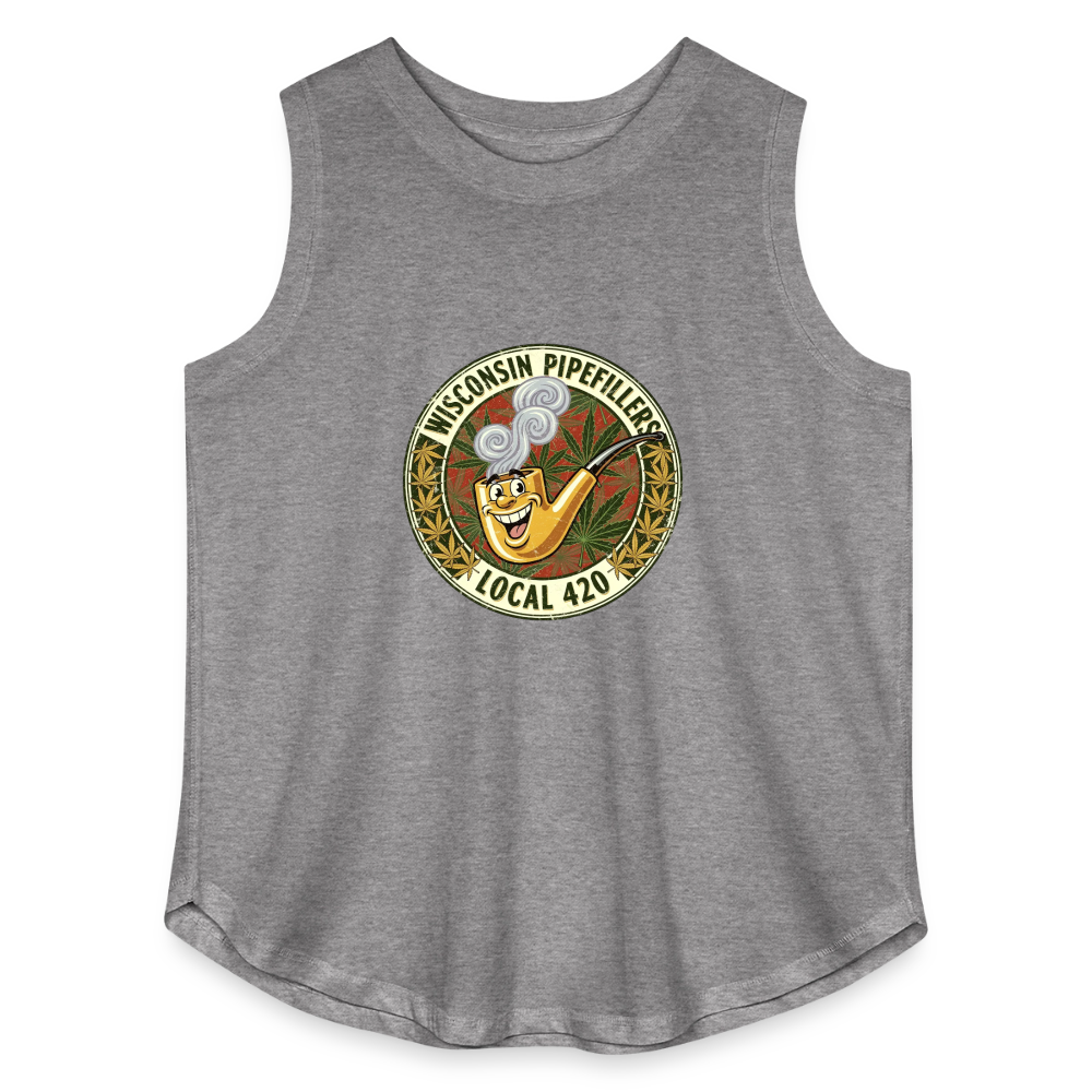 WISCONSIN PIPEFILLERS LOCL 420 Women's Curvy Relaxed Tank Top - granite heather 