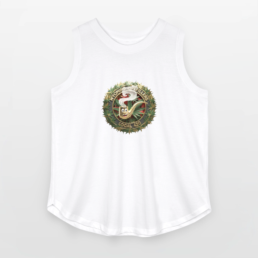 WYOMING PIPEFILLERS LOCAL 420 F/B DESIGN Women's Curvy Relaxed Tank Top - white