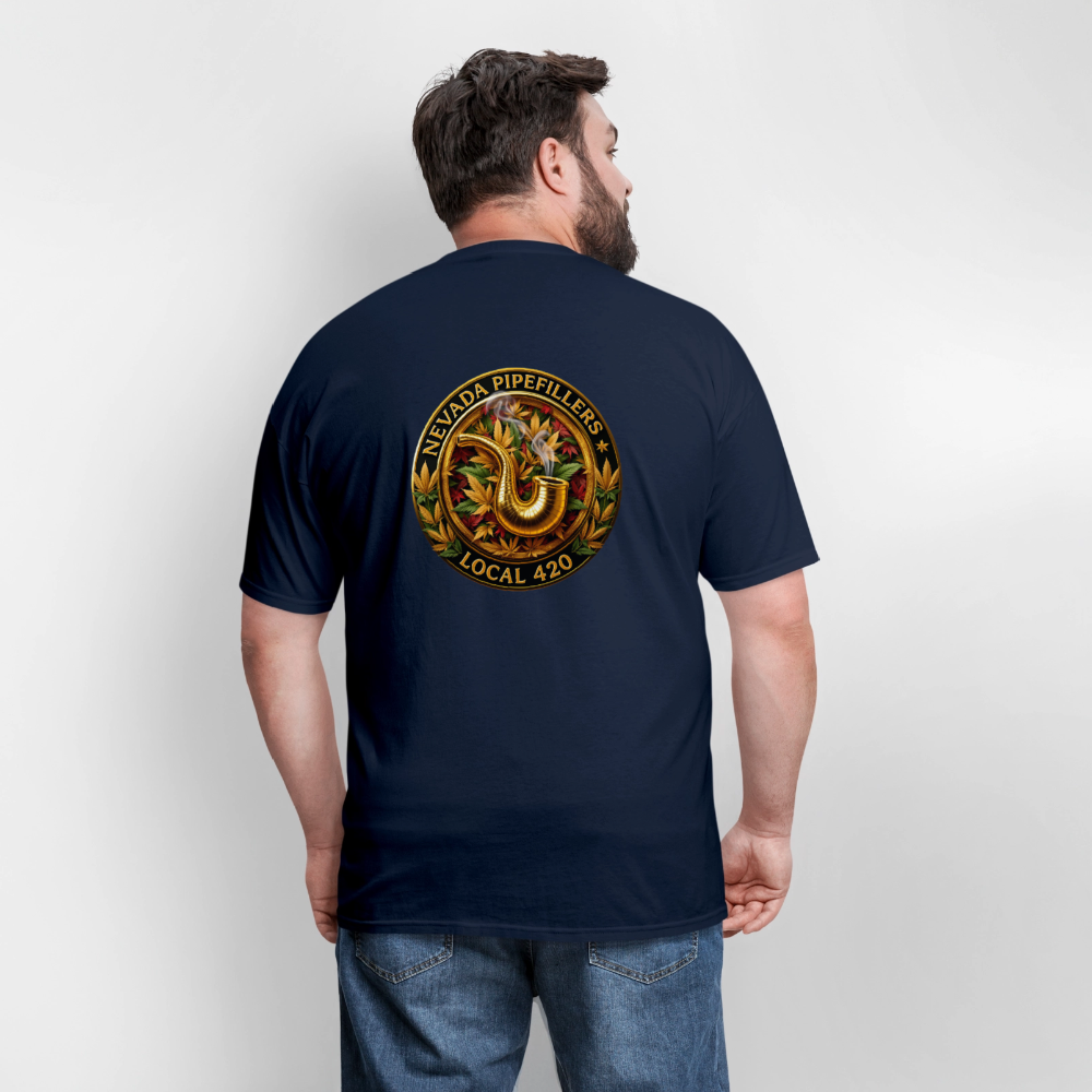 NEVADA PIPEFILLERS LOCAL 420 F/B DESIGN Men's T-Shirt - navy