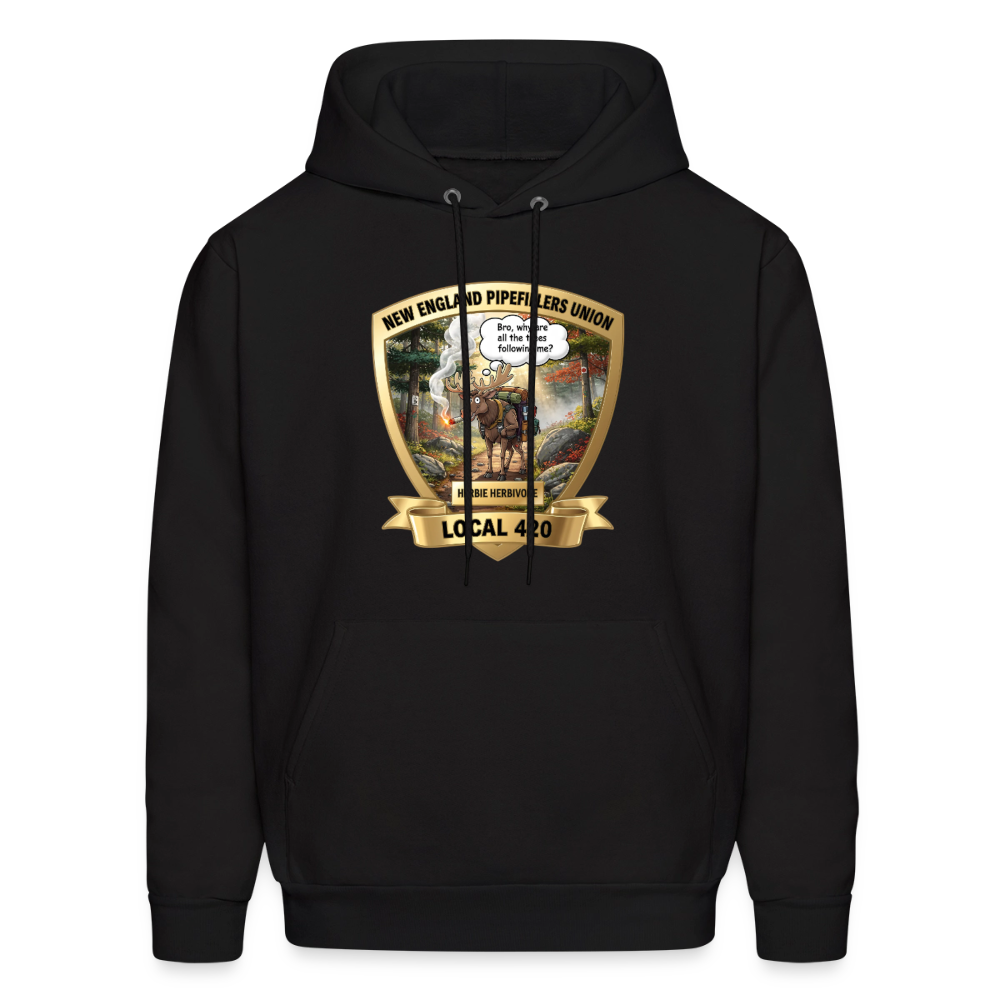 NEW ENGLAND PIPEFILLERS LOCAL 420 HERBIE HERBIVORE F/B EMBLEMS Men's Hoodie - black