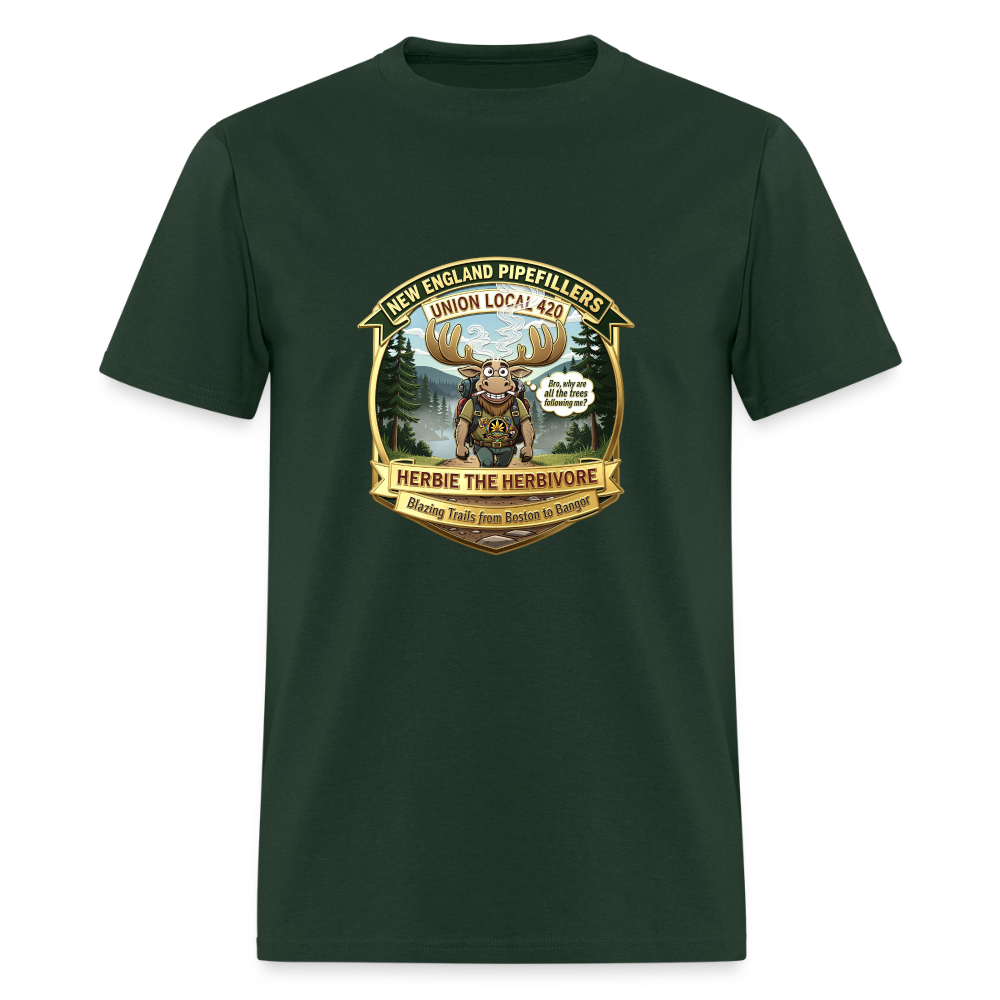 NEW ENGLAND PIPEFILLERS UNION LOCAL 420 "HERBIE THE HERBIVORE" Men's T-Shirt - forest green