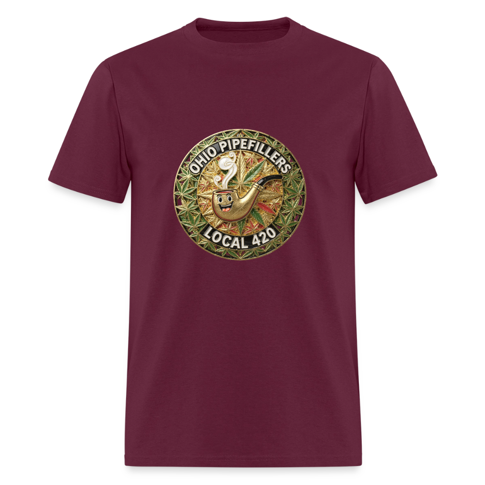 OHIO PIPEFILLERS LOCAL 420  Men's T-Shirt - burgundy