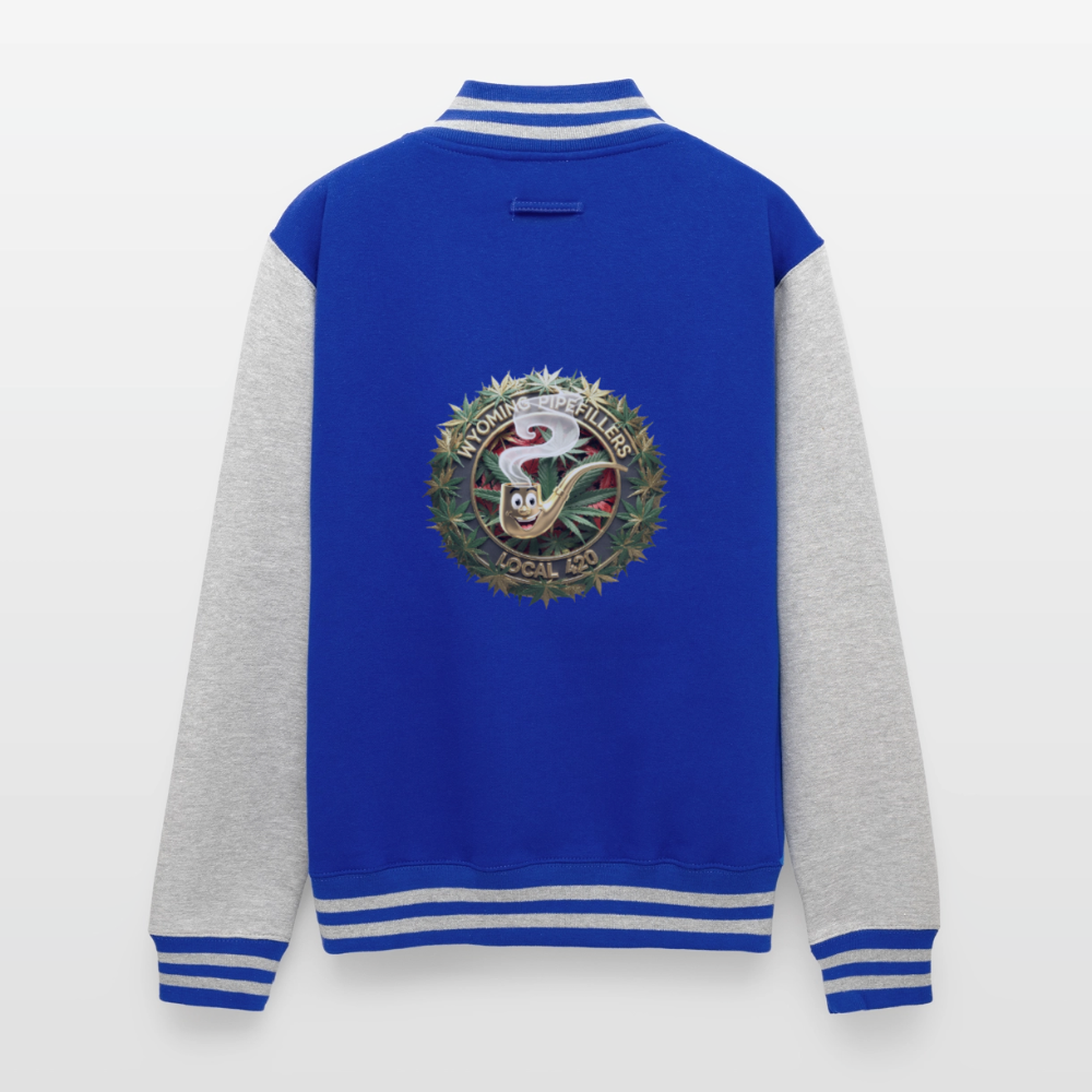 WYOMING PIPEFILLERS LOCAL 420 / 4 EMBLEM Unisex College Sweat Jacket - royal/heather grey