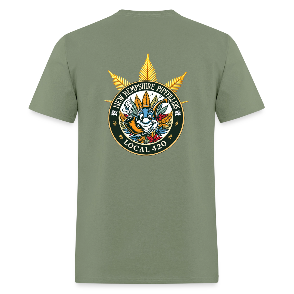 NEW HEMPshire PIPEFILLERS LOCAL 420 F/B DESIGN Men's T-Shirt - military green