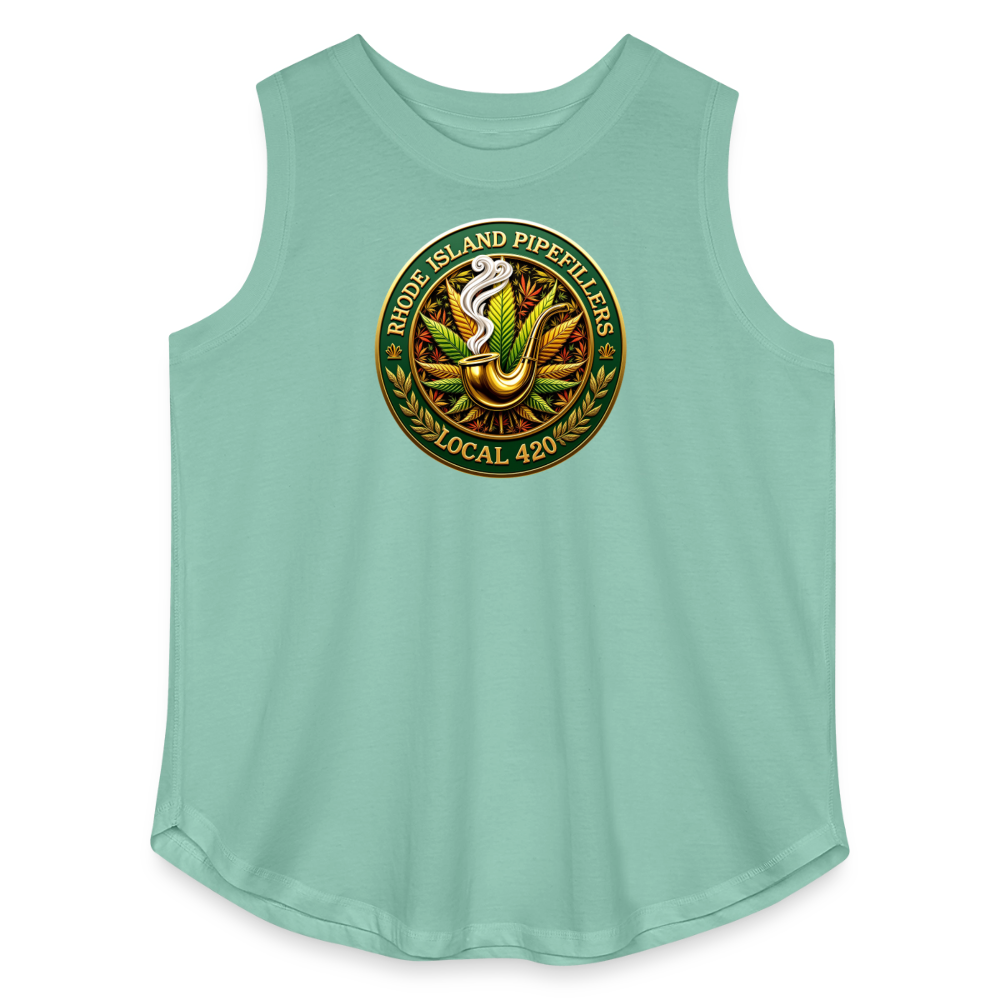 RHODE ISLAND PIPEFILLERS LOCAL 420 F/B DESIGNS Women's Curvy Relaxed Tank Top - saltwater