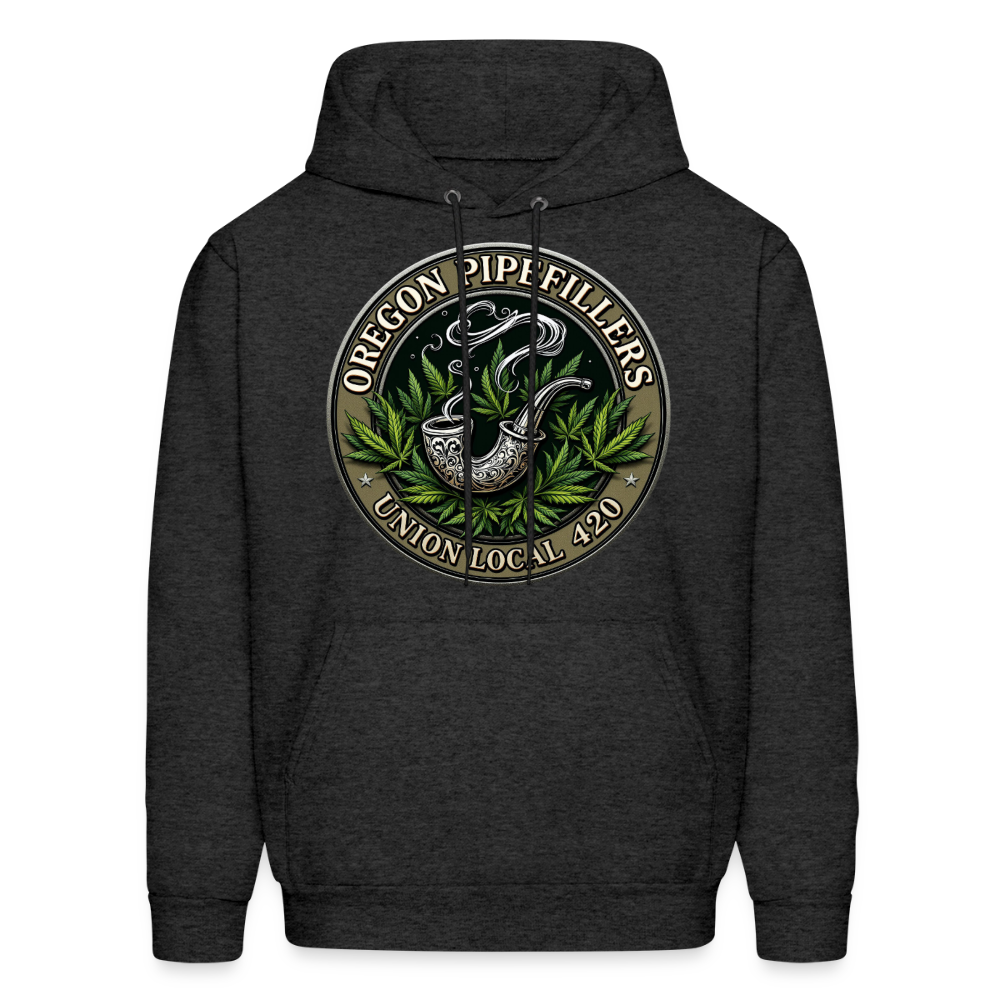OREGON PIPEFILLERS LOCAL 420 2 EMBLEM Men's Hoodie - charcoal grey