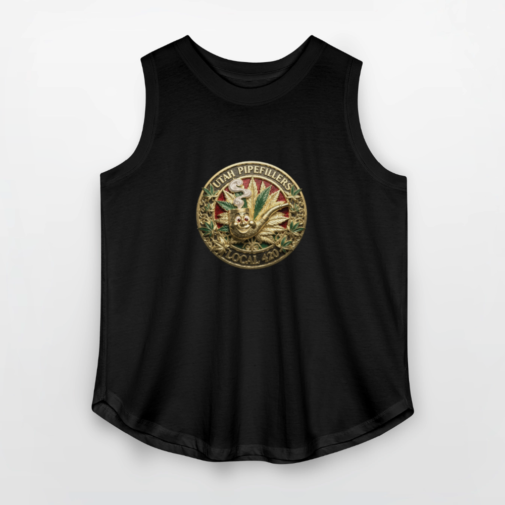 UTAH PIPEFILLERS LOCAL 420 Women's Curvy Relaxed Tank Top - black