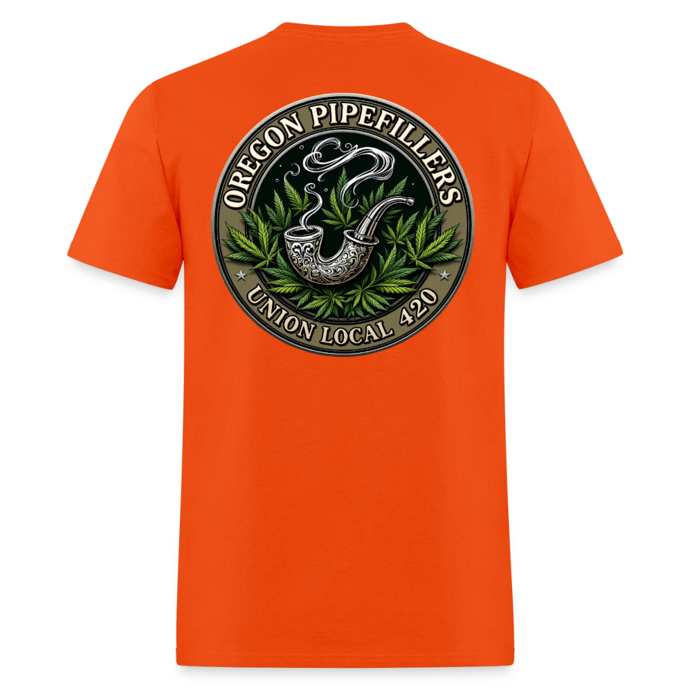 OREGON PIPEFILLERS LOCAL 420 2 EMBLEM Men's T-Shirt - orange