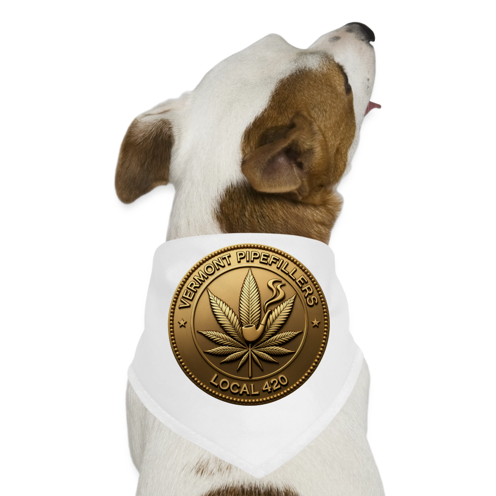 VERMONT PIPEFILLERS LOCAL 420 Union Dog Bandana - white