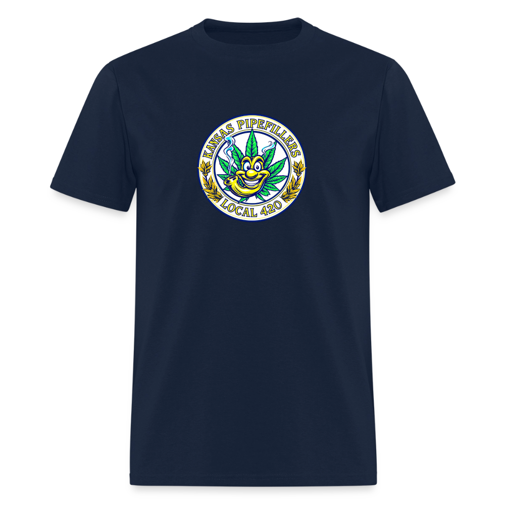 KANSAS PIPEFILLERS LOCAL 420 F/B DESIGNS Men's T-Shirt - navy