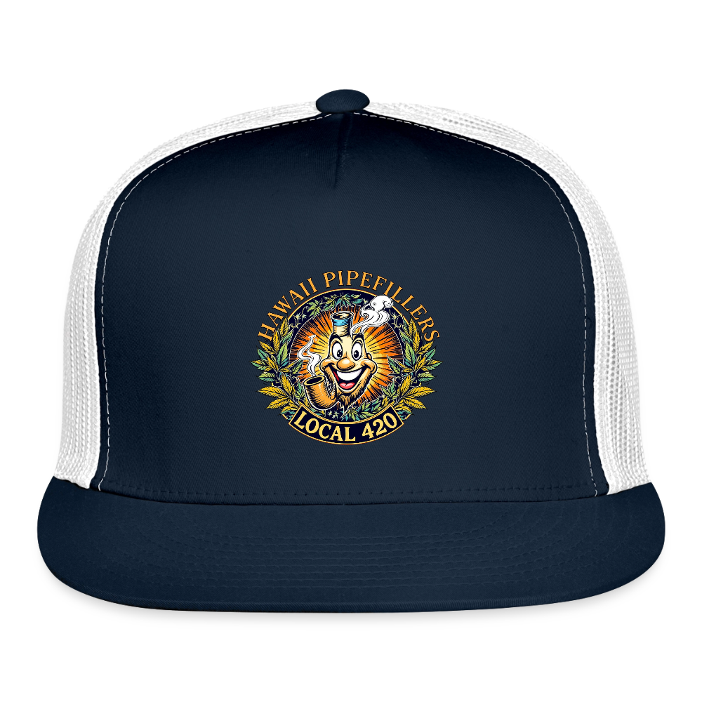 HAWAII PIPEFILLERS LOCAL 420 Trucker Hat - navy/white