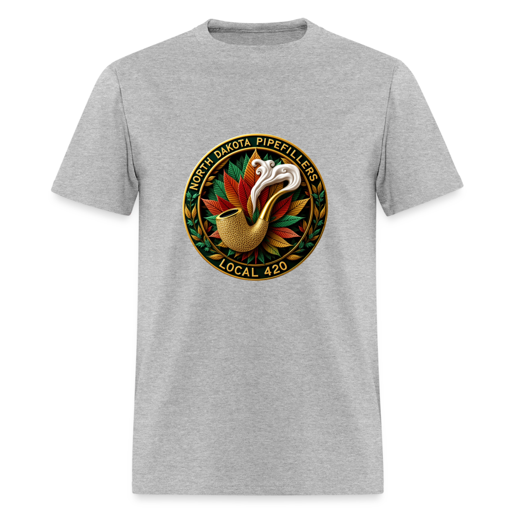 NORTH DAKOTA PIPEFILLERS LOCAL 420 F/B DESIGNS Men's T-Shirt - heather gray